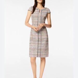 Brooks Brothers Multicolor Tweed Midi Dress
